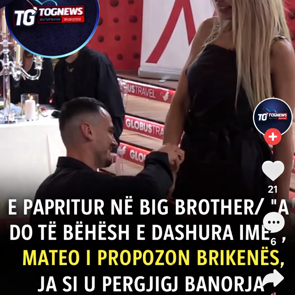 Ulet në gjunjë për t’i propozuar – Brikena i thotë ‘PO’ Mateos në Big Brother
